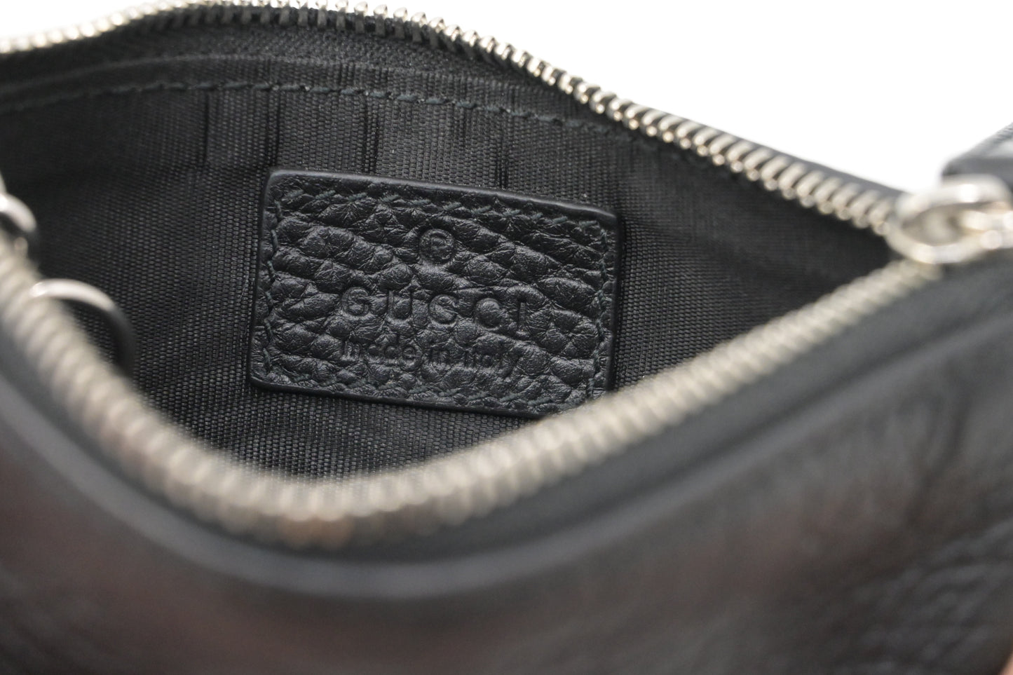 Gucci Coin Case in Dollar Calfskin Black Leather