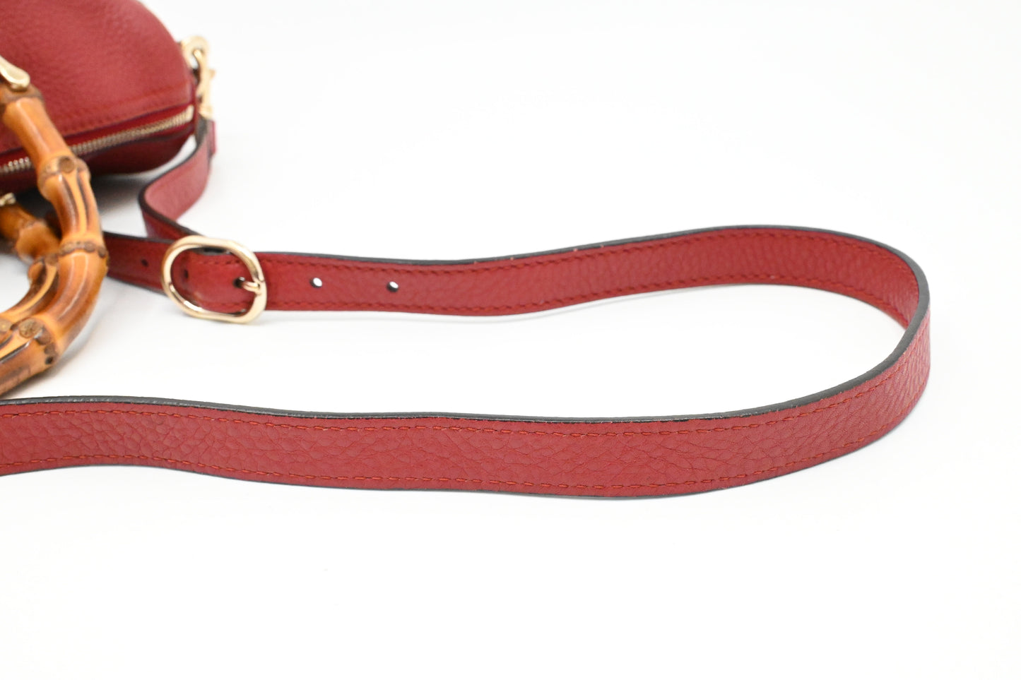 Gucci Bamboo 2way Bag in Red Leather
