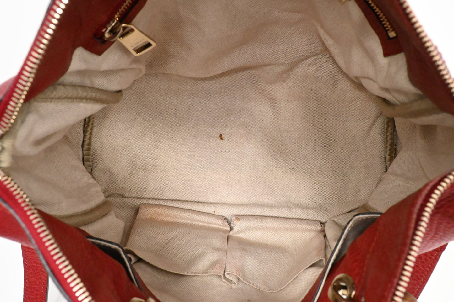 Gucci Bamboo 2way Bag in Red Leather