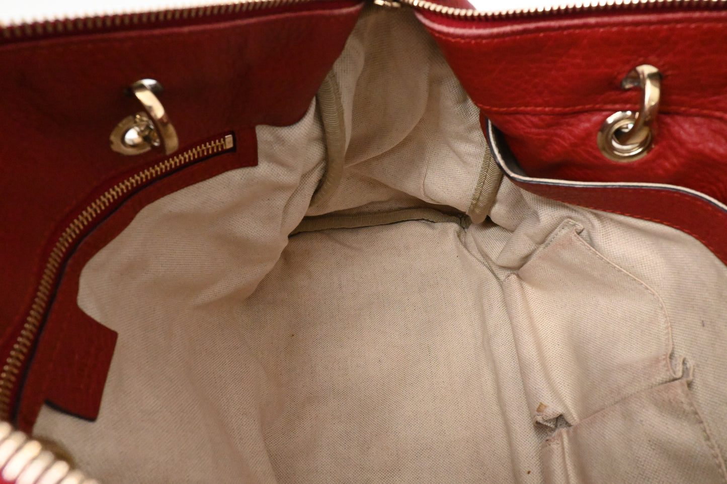 Gucci Bamboo 2way Bag in Red Leather