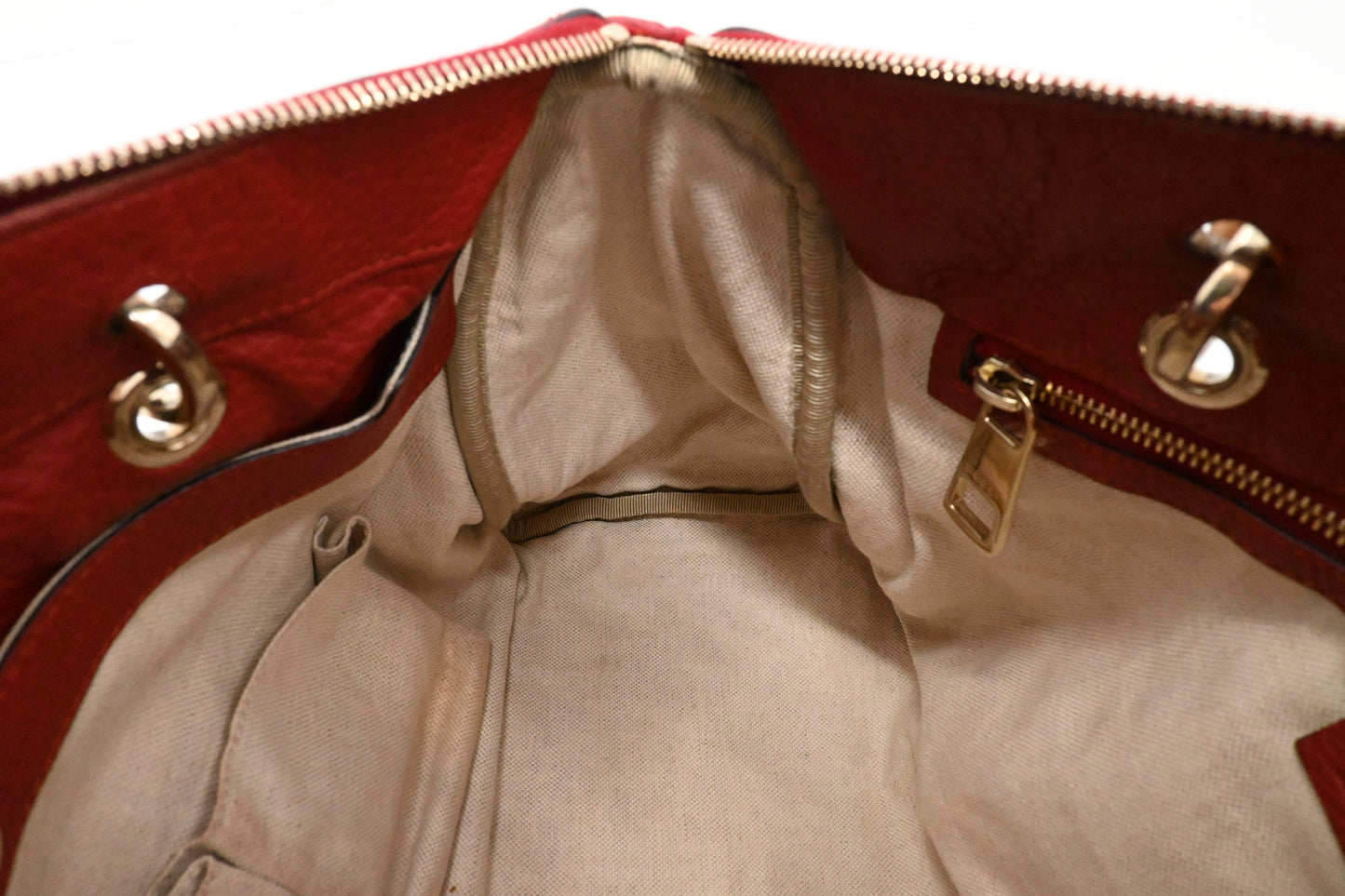 Gucci Bamboo 2way Bag in Red Leather