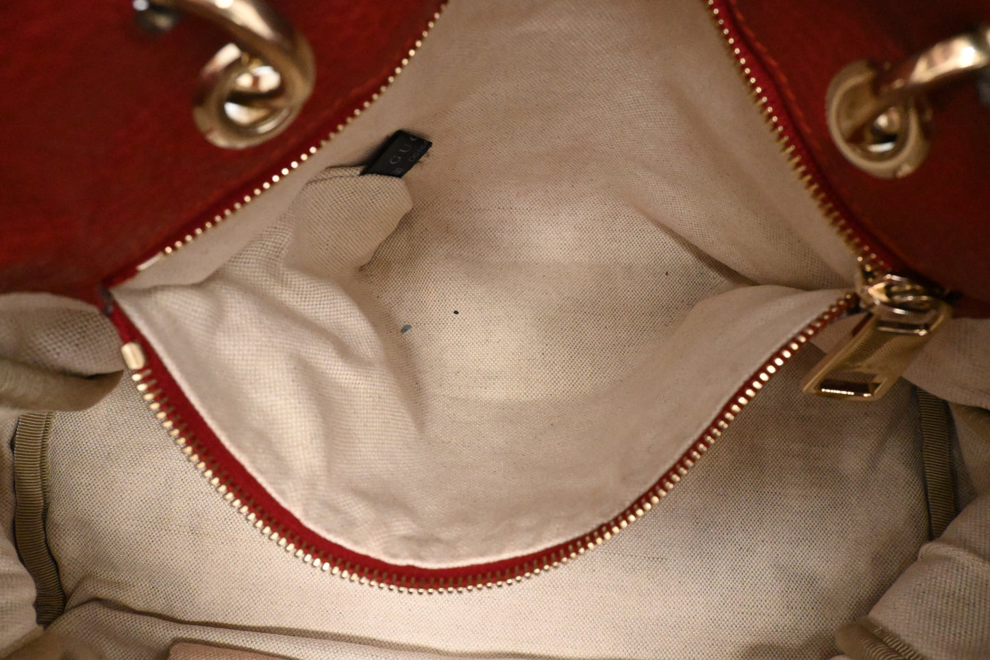 Gucci Bamboo 2way Bag in Red Leather