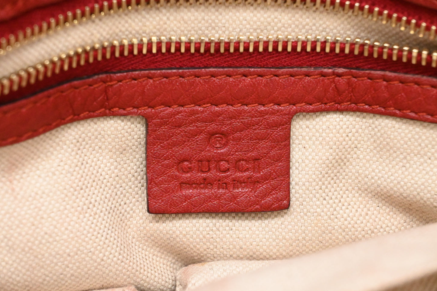 Gucci Bamboo 2way Bag in Red Leather