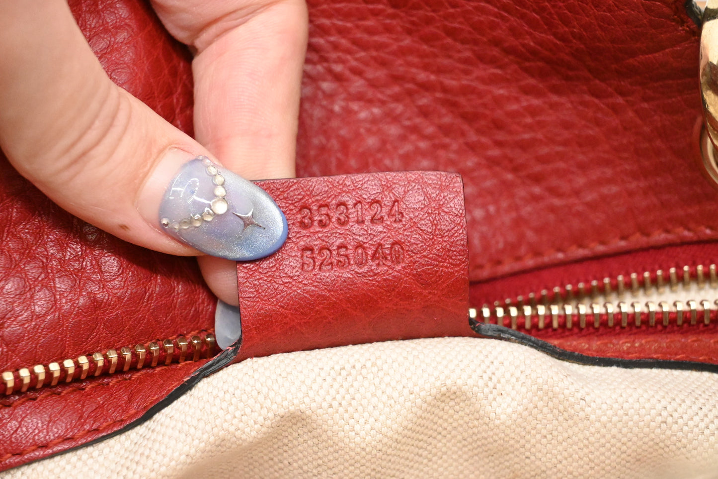 Gucci Bamboo 2way Bag in Red Leather