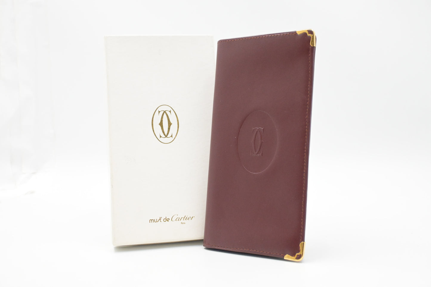 Cartier Long Wallet in Burgundy Leather