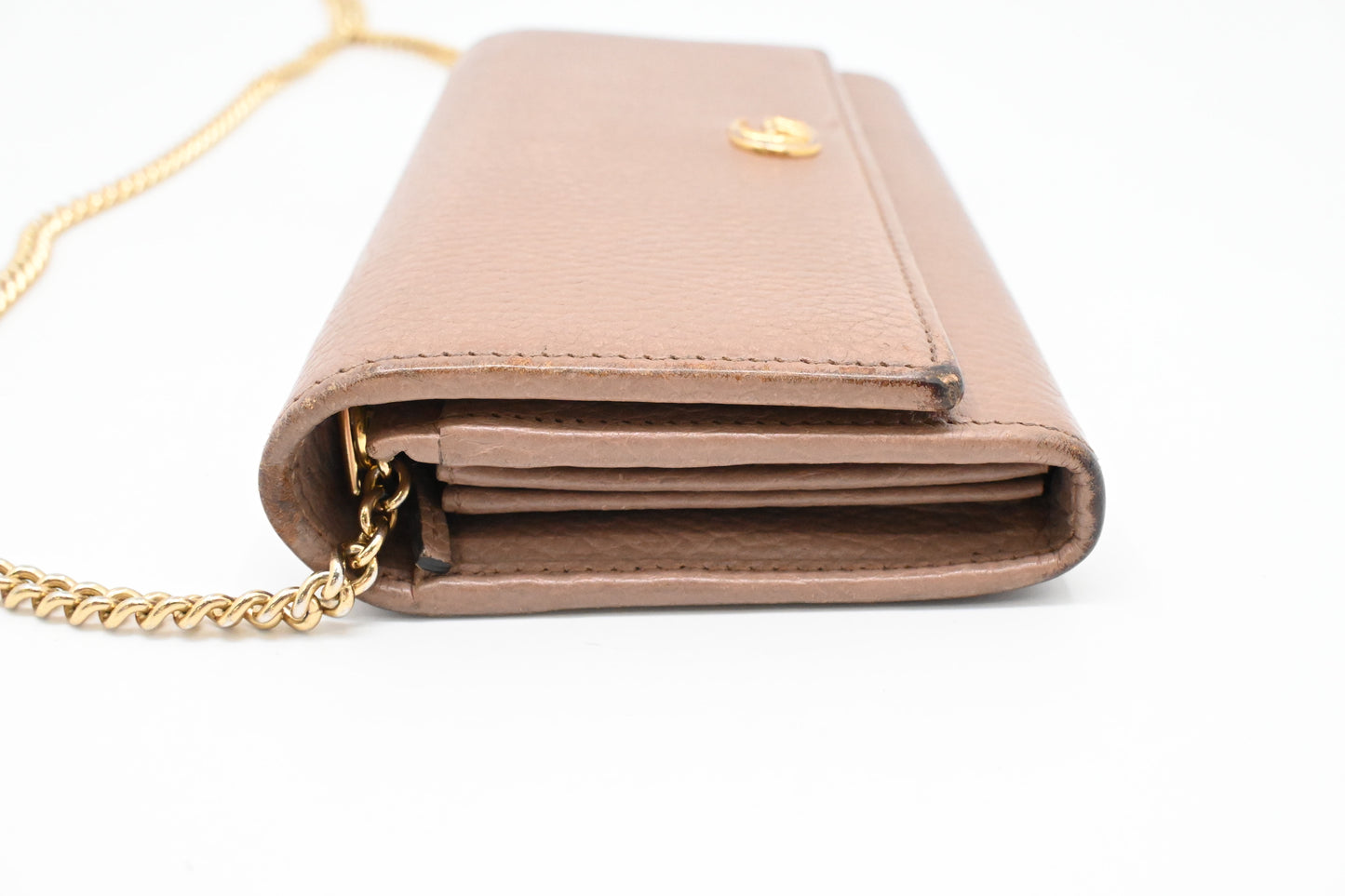 Gucci Wallet on Chain in Light Brown Leather
