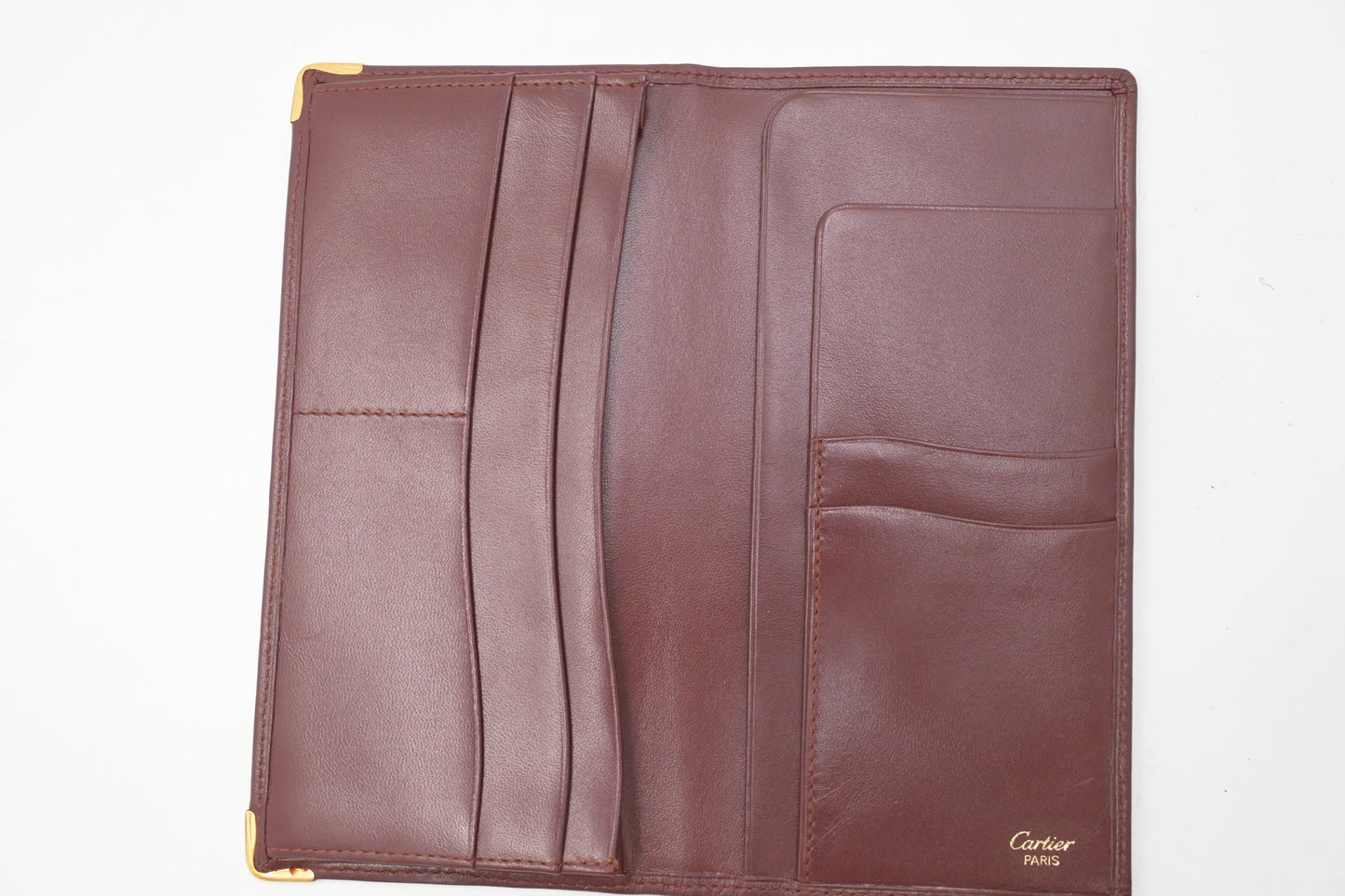 Cartier Long Wallet in Burgundy Leather