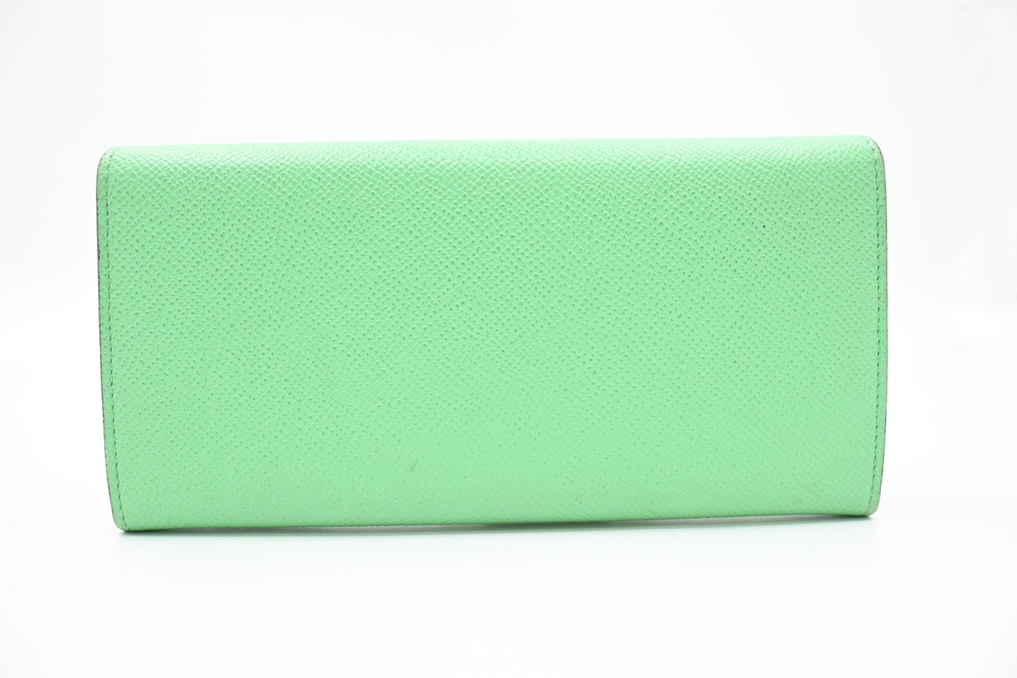 Ferragamo Gancini Long Wallet in Green Leather