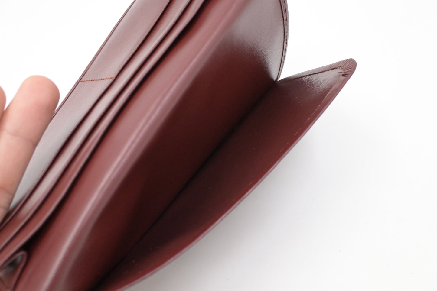 Cartier Long Wallet in Burgundy Leather