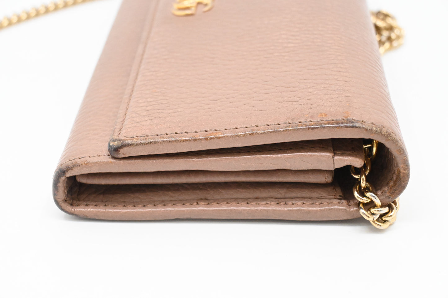 Gucci Wallet on Chain in Light Brown Leather
