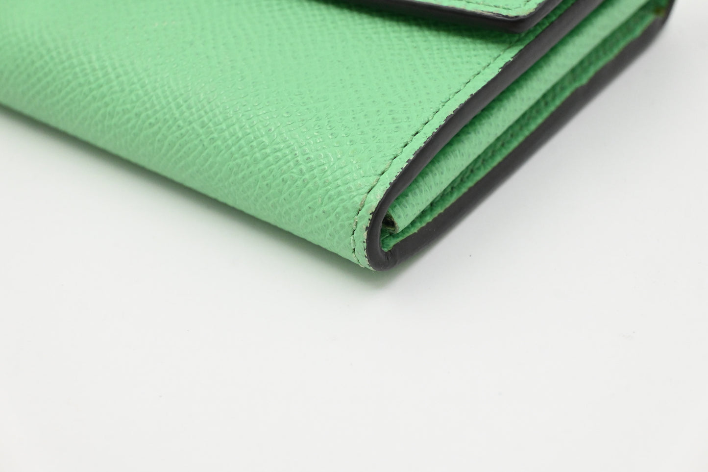Ferragamo Gancini Long Wallet in Green Leather
