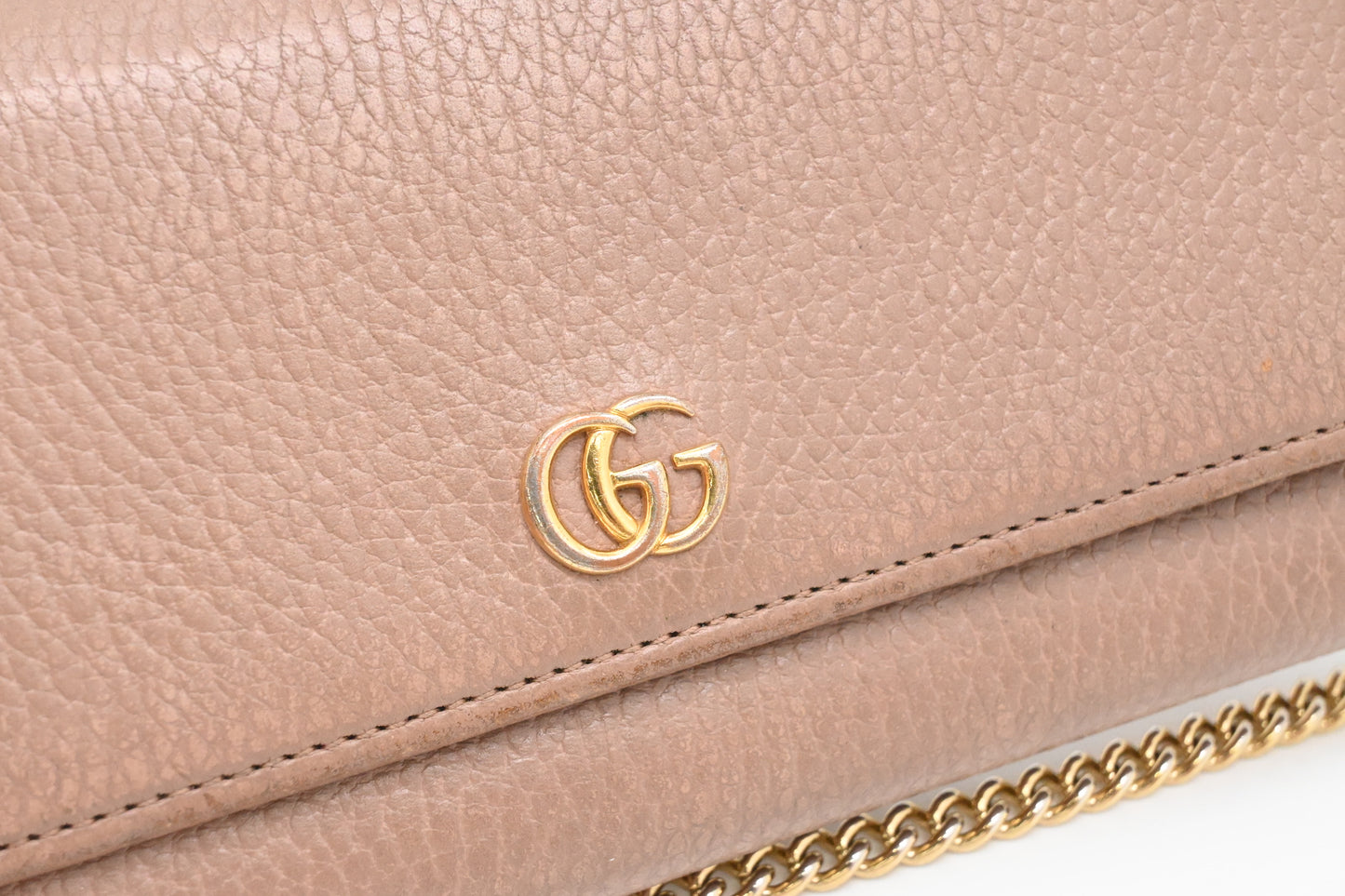 Gucci Wallet on Chain in Light Brown Leather