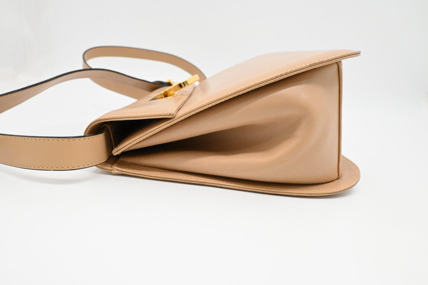 Ferragamo Gancini Crossbody in Beige Leather