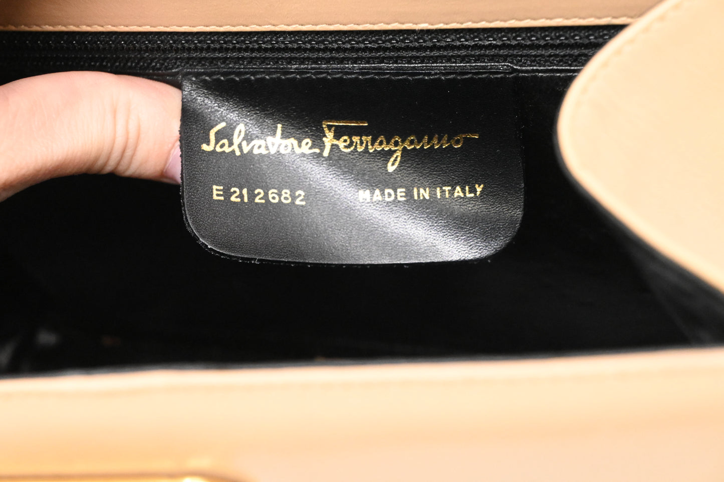 Ferragamo Gancini Crossbody in Beige Leather