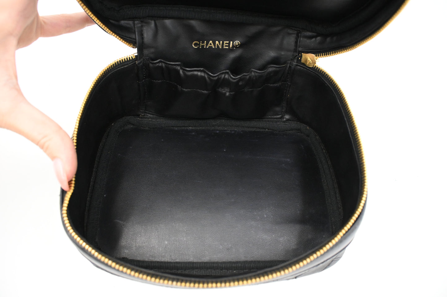 Chanel Vanity Pouch in Black Leather