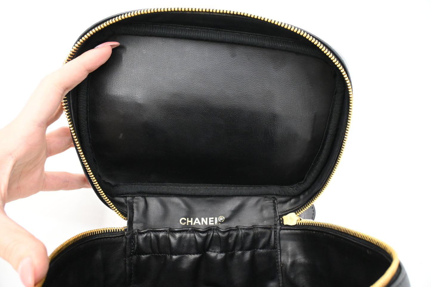 Chanel Vanity Pouch in Black Leather