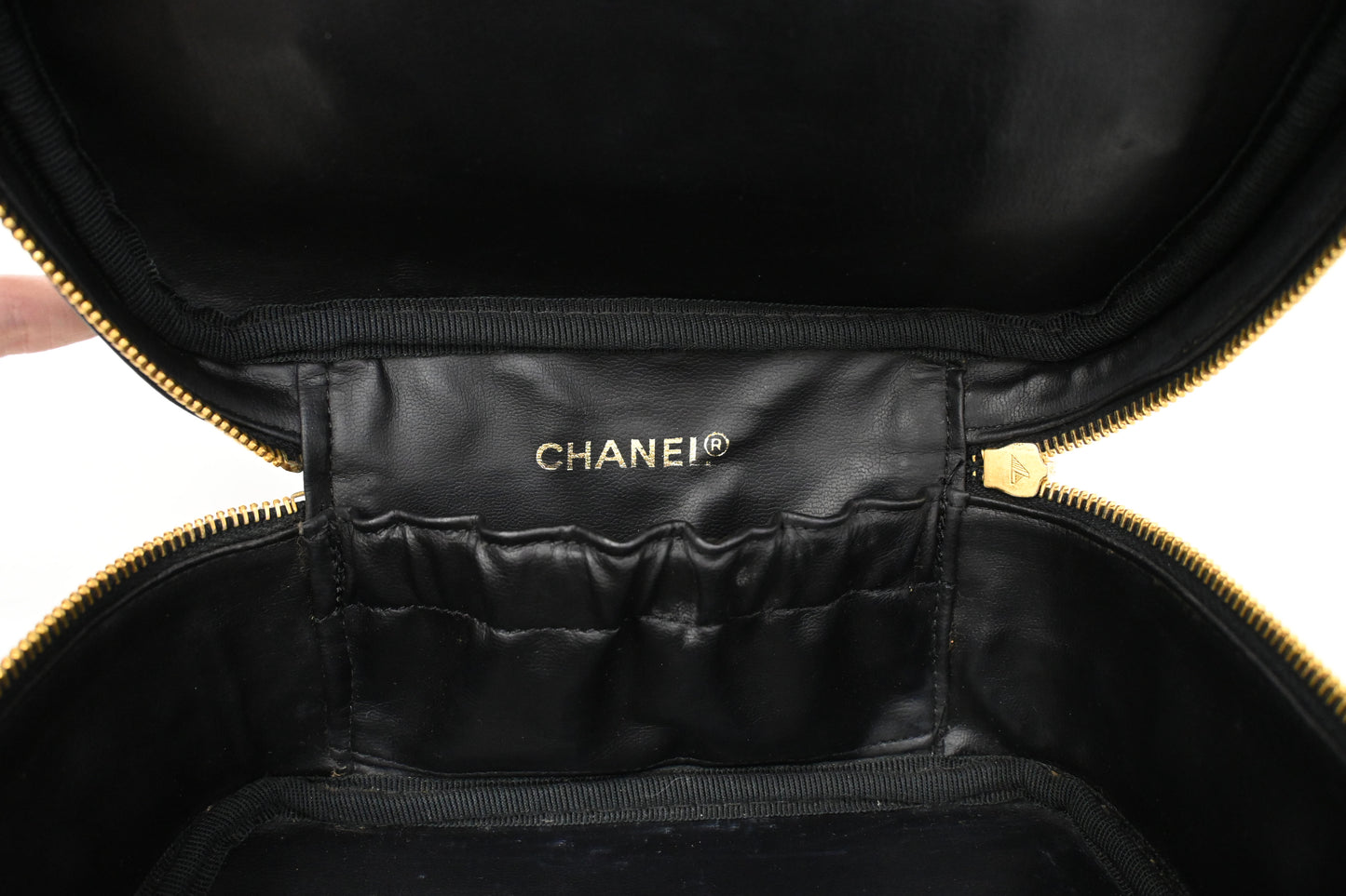 Chanel Vanity Pouch in Black Leather