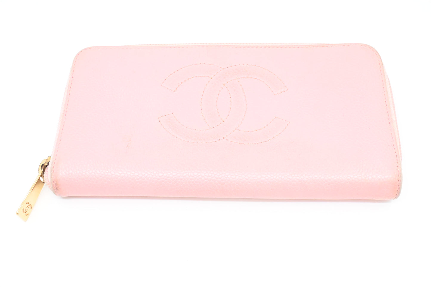 Chanel Long Zippy Wallet in Pink Caviar Leather