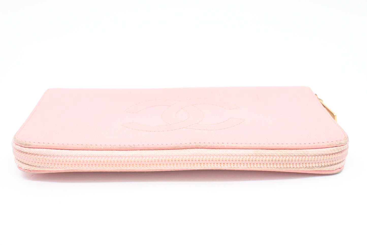 Chanel Long Zippy Wallet in Pink Caviar Leather