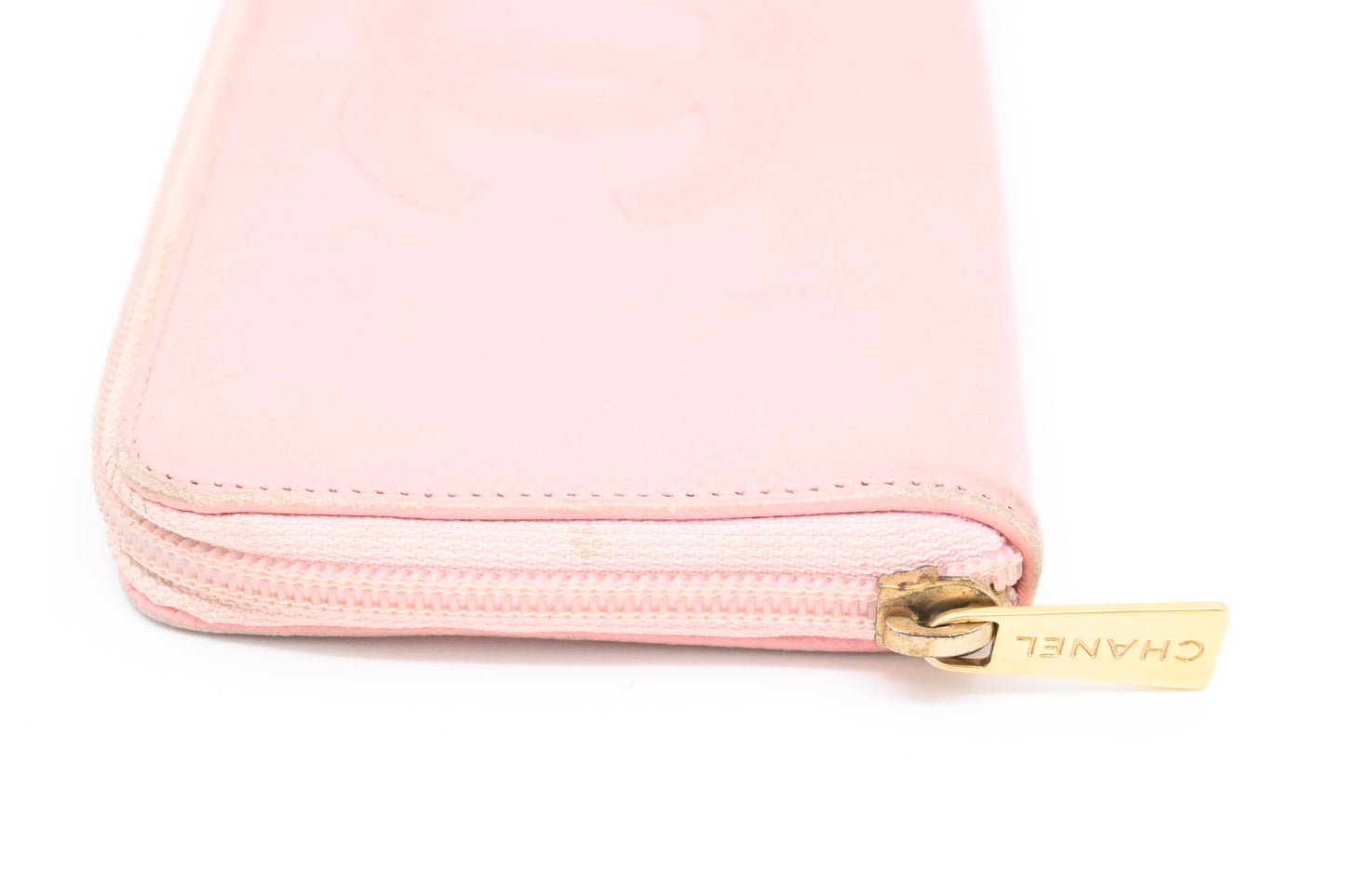 Chanel Long Zippy Wallet in Pink Caviar Leather