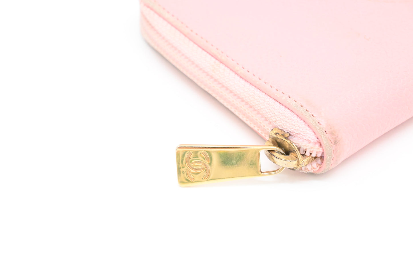 Chanel Long Zippy Wallet in Pink Caviar Leather