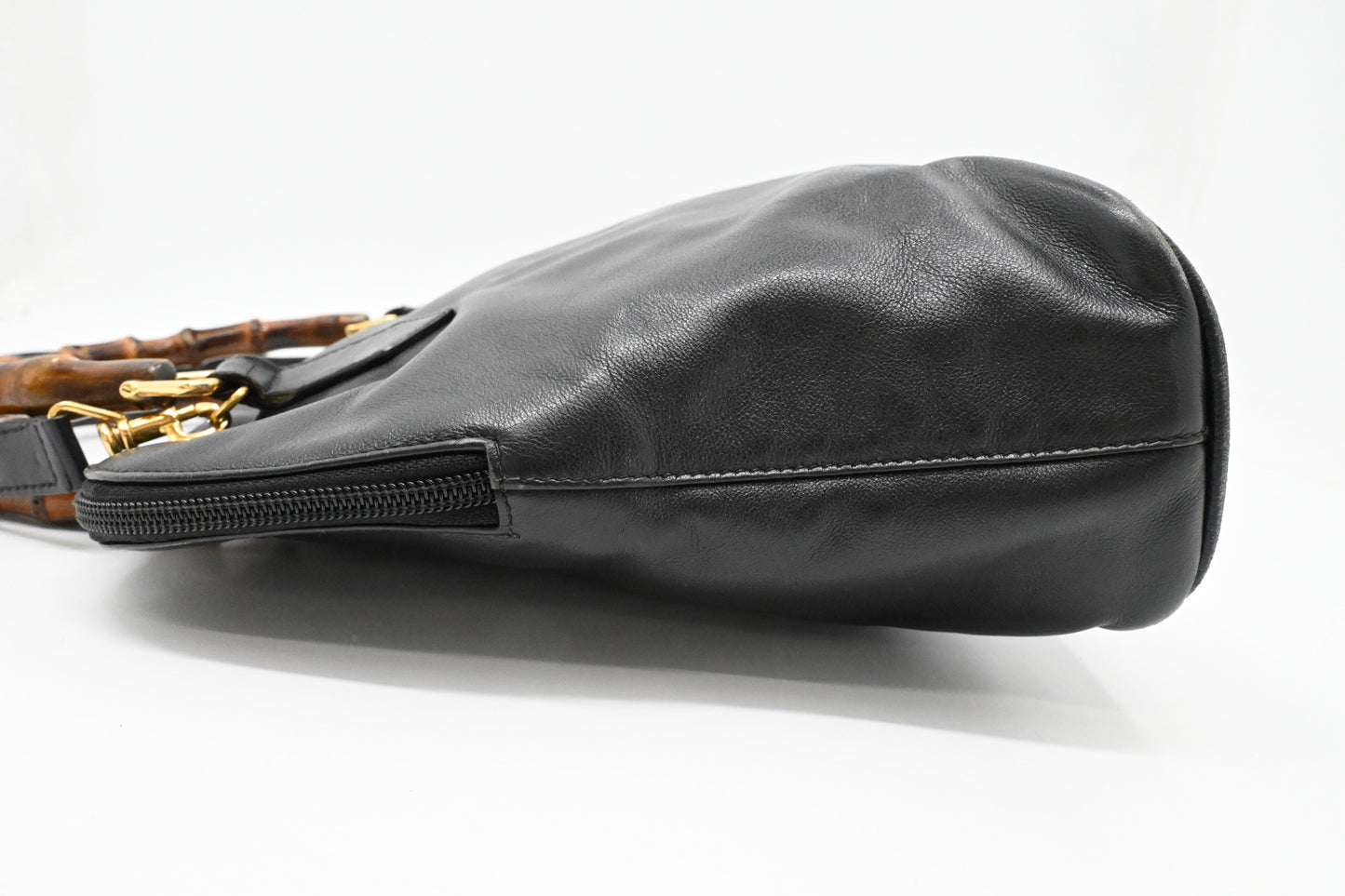 Gucci Bamboo Two Way Bag in Black Leather