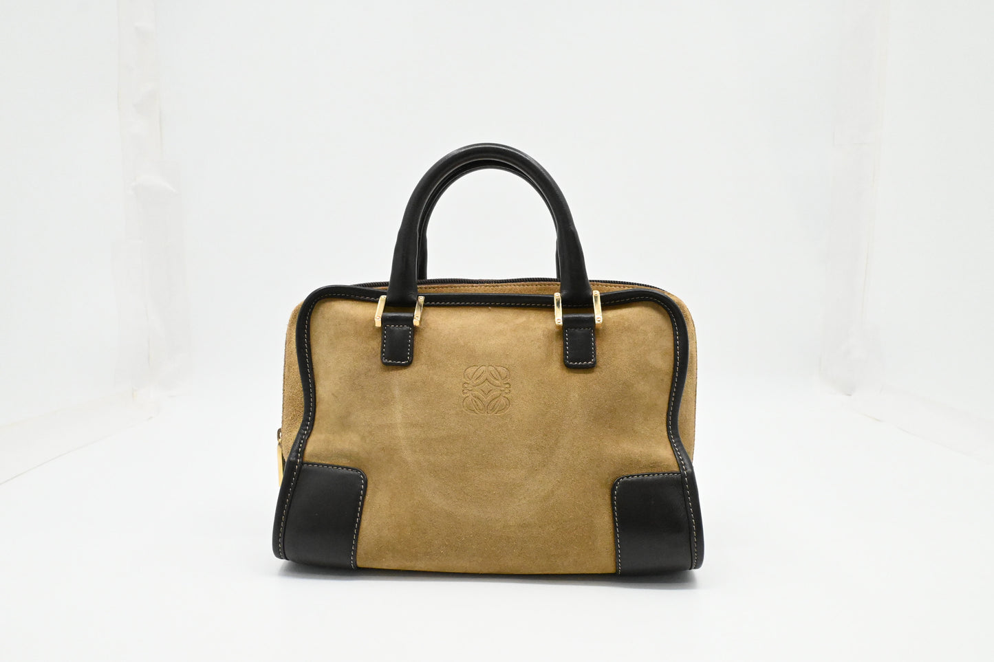 Loewe Amazona in Beige Suede & Brown Leather
