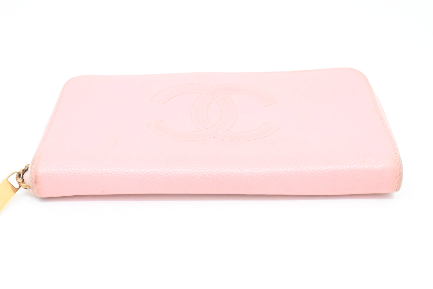 Chanel Long Zippy Wallet in Pink Caviar Leather