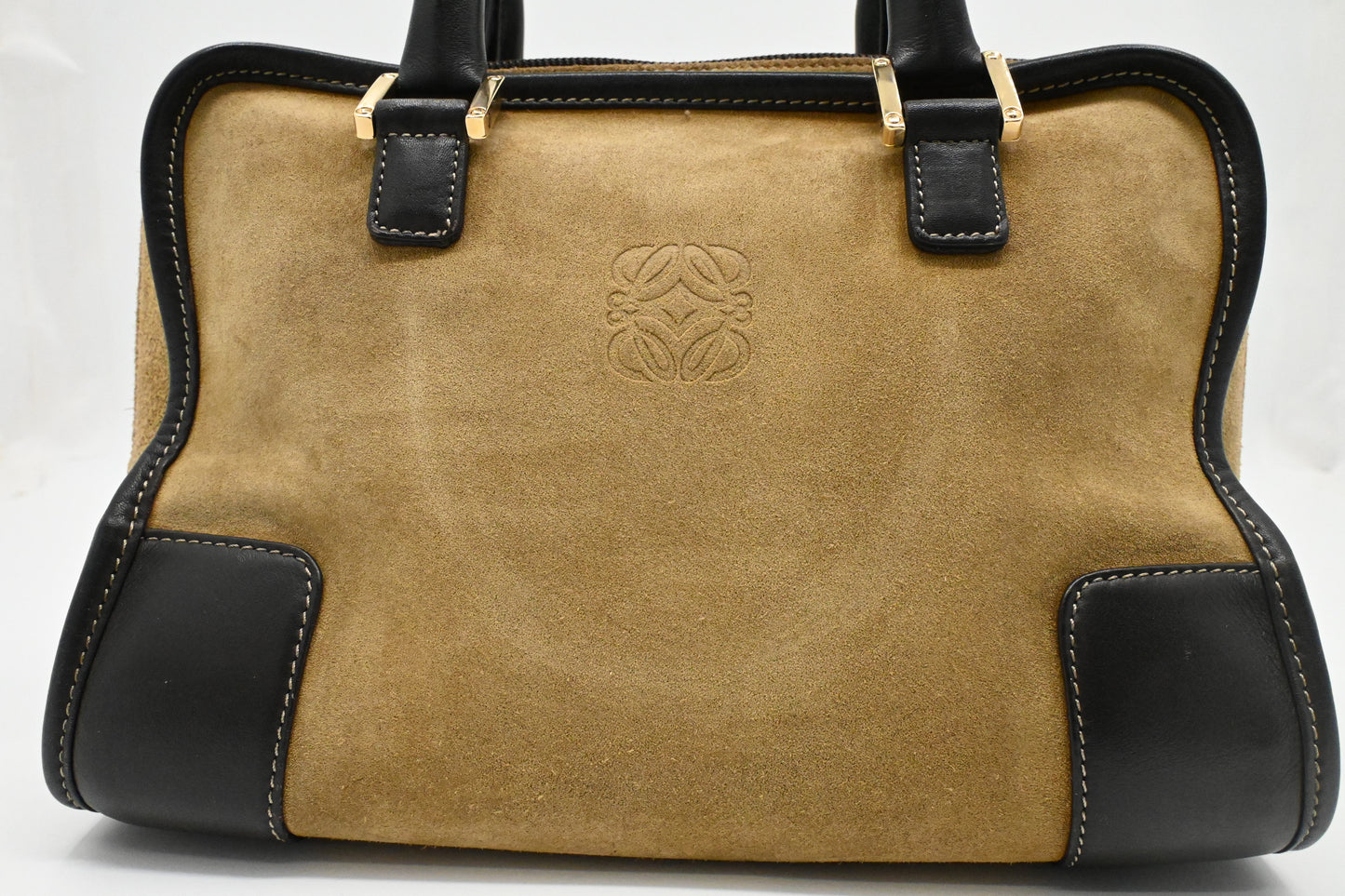 Loewe Amazona in Beige Suede & Brown Leather