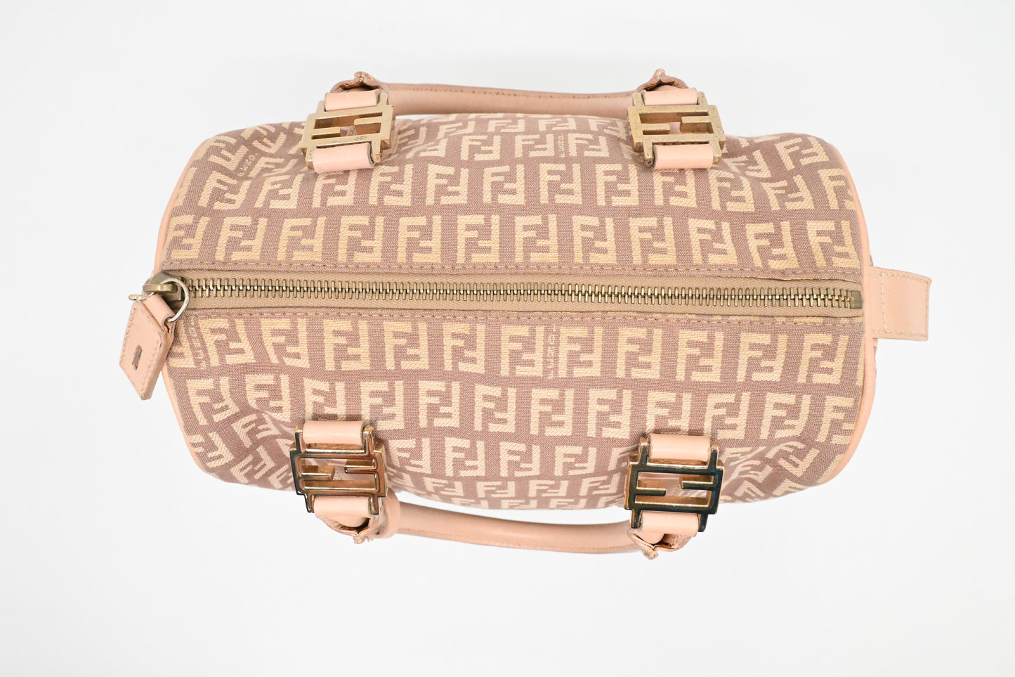 Fendi Handbag in Dark Pink Zucchino Canvas