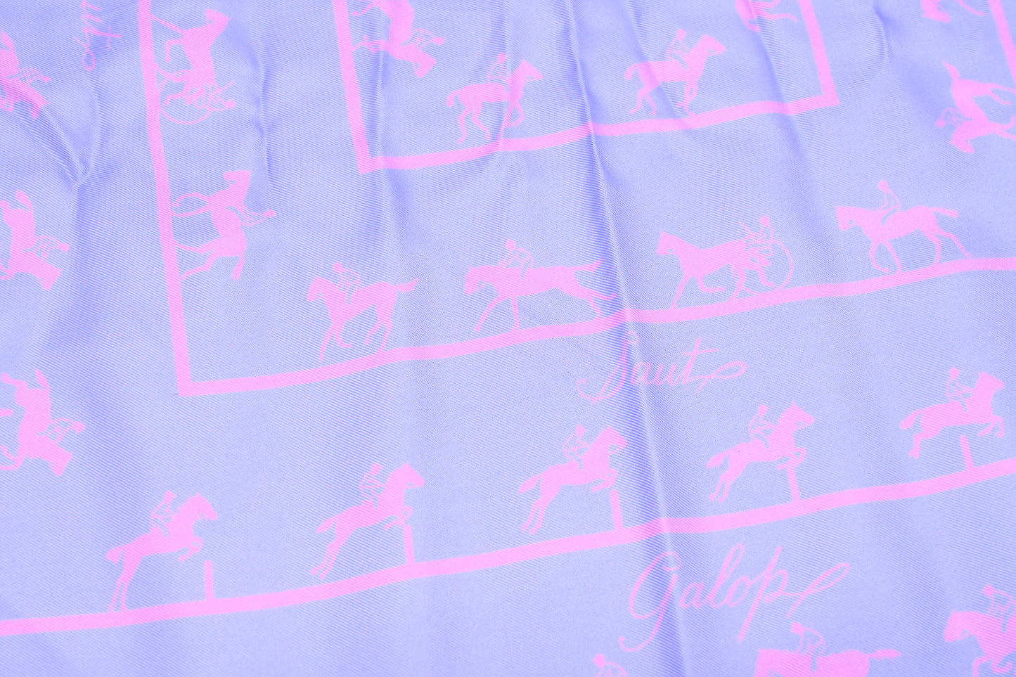 Hermes 'Saut Galop Canter Rank' Carre 90 in Lavender Silk