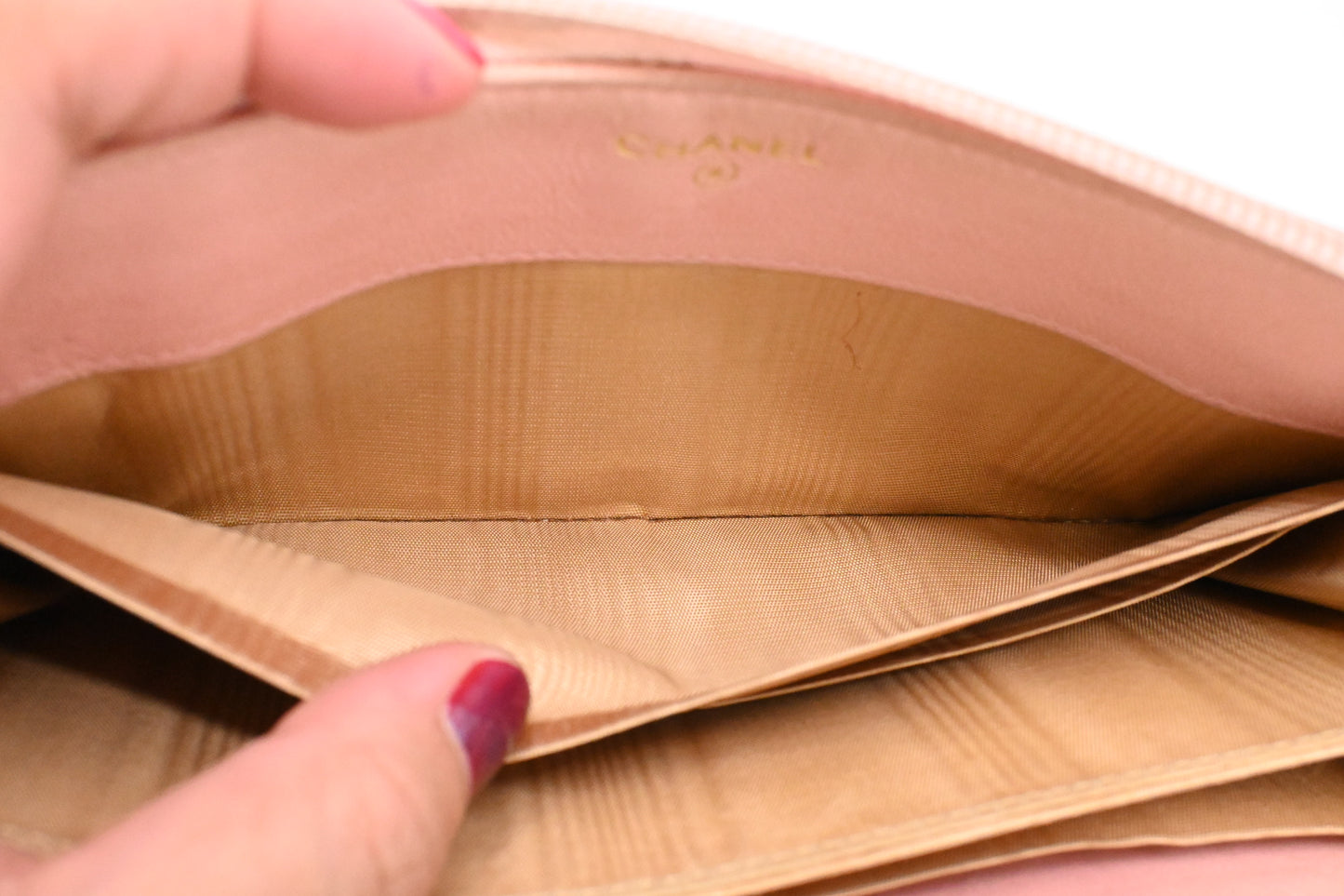 Chanel Long Zippy Wallet in Pink Caviar Leather