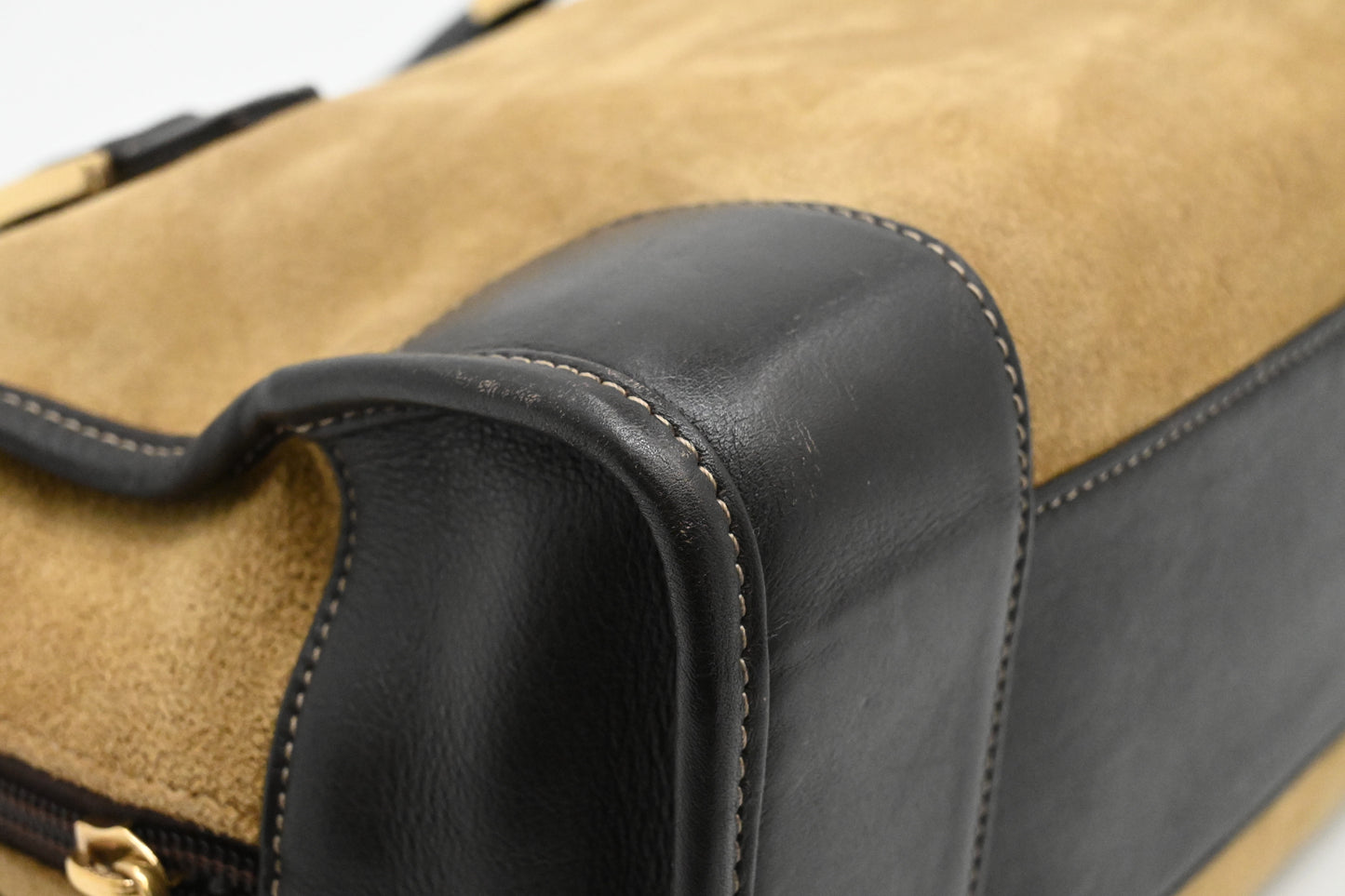Loewe Amazona in Beige Suede & Brown Leather