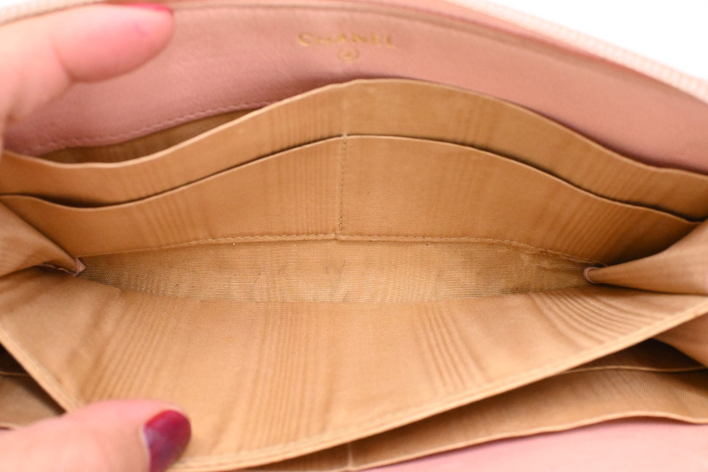 Chanel Long Zippy Wallet in Pink Caviar Leather