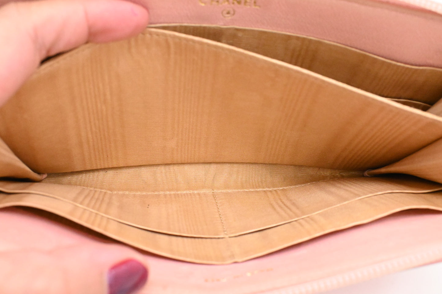 Chanel Long Zippy Wallet in Pink Caviar Leather
