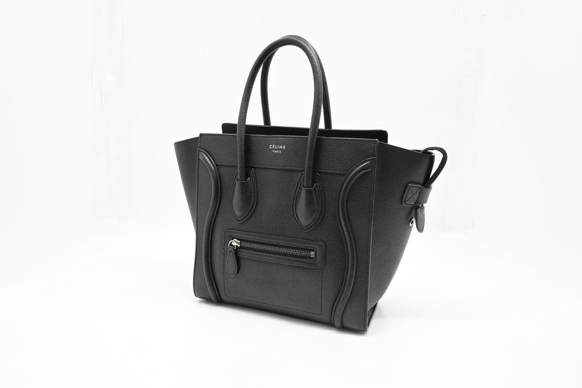 Celine Micro Luggage in Black Leather