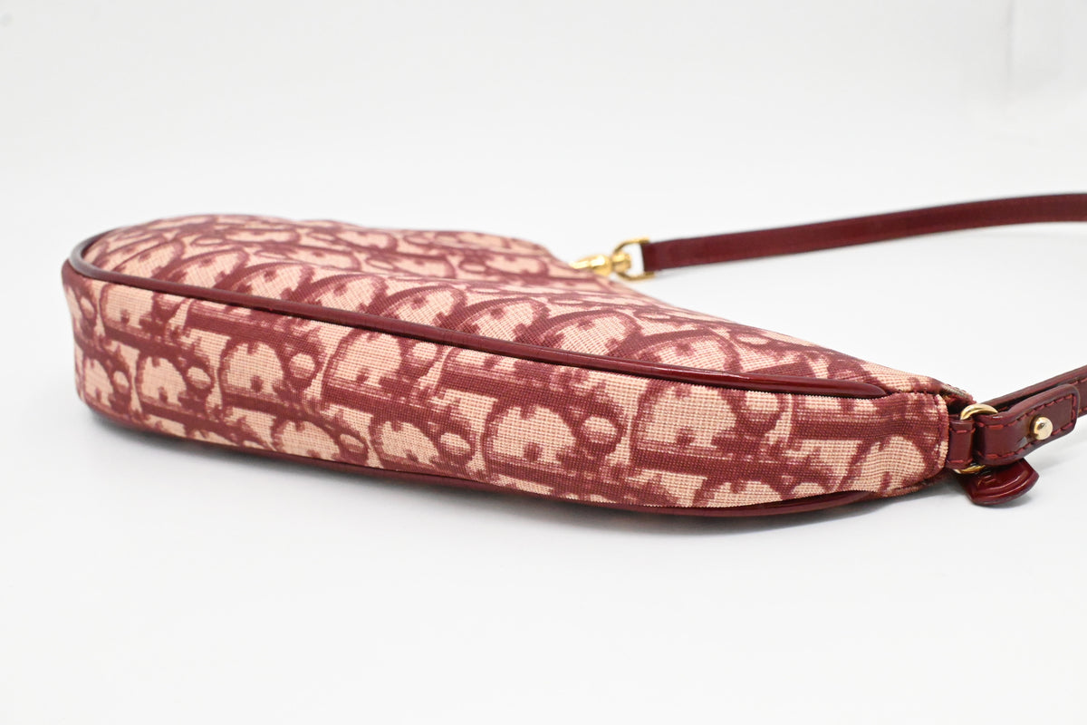 Dior Saddle Pochette in Red Oblique Coated Canvas