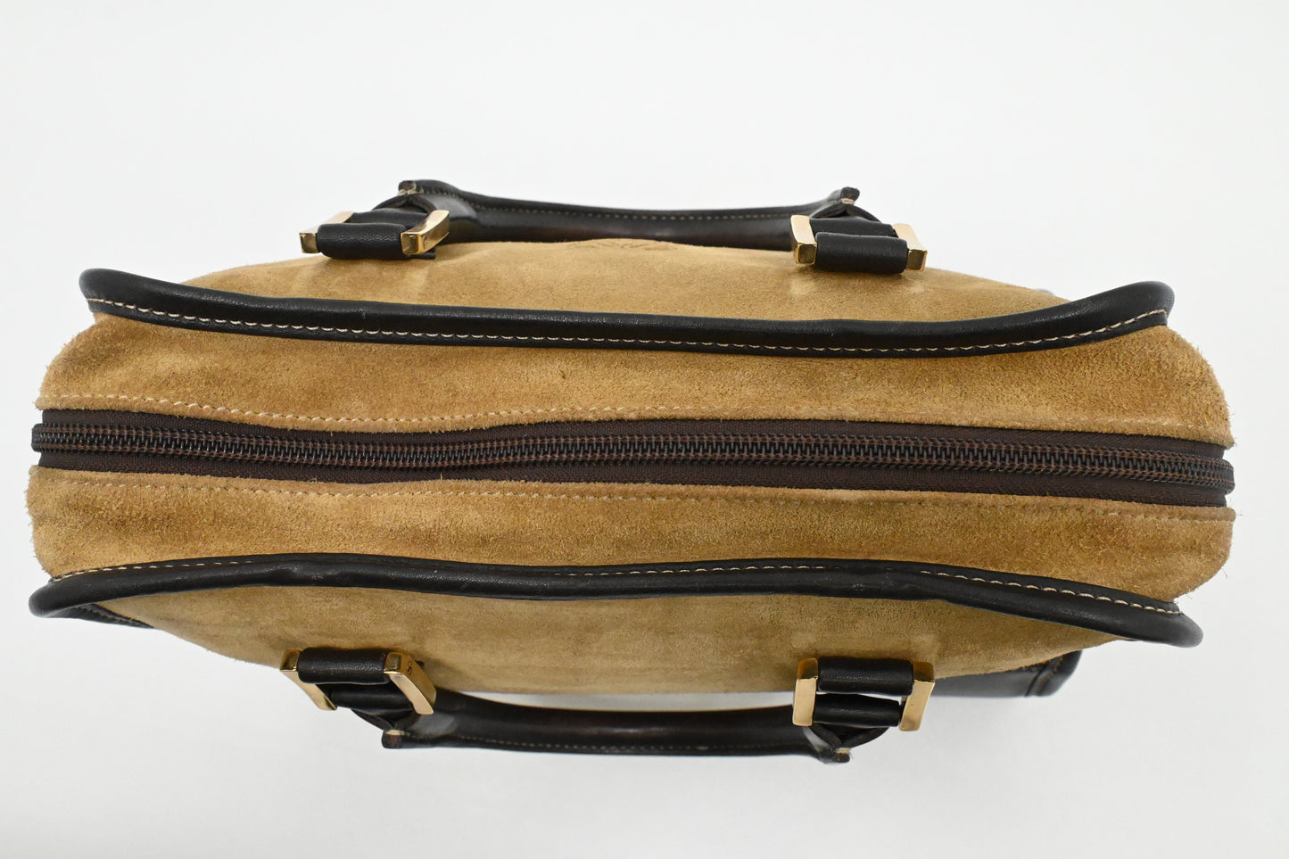 Loewe Amazona in Beige Suede & Brown Leather