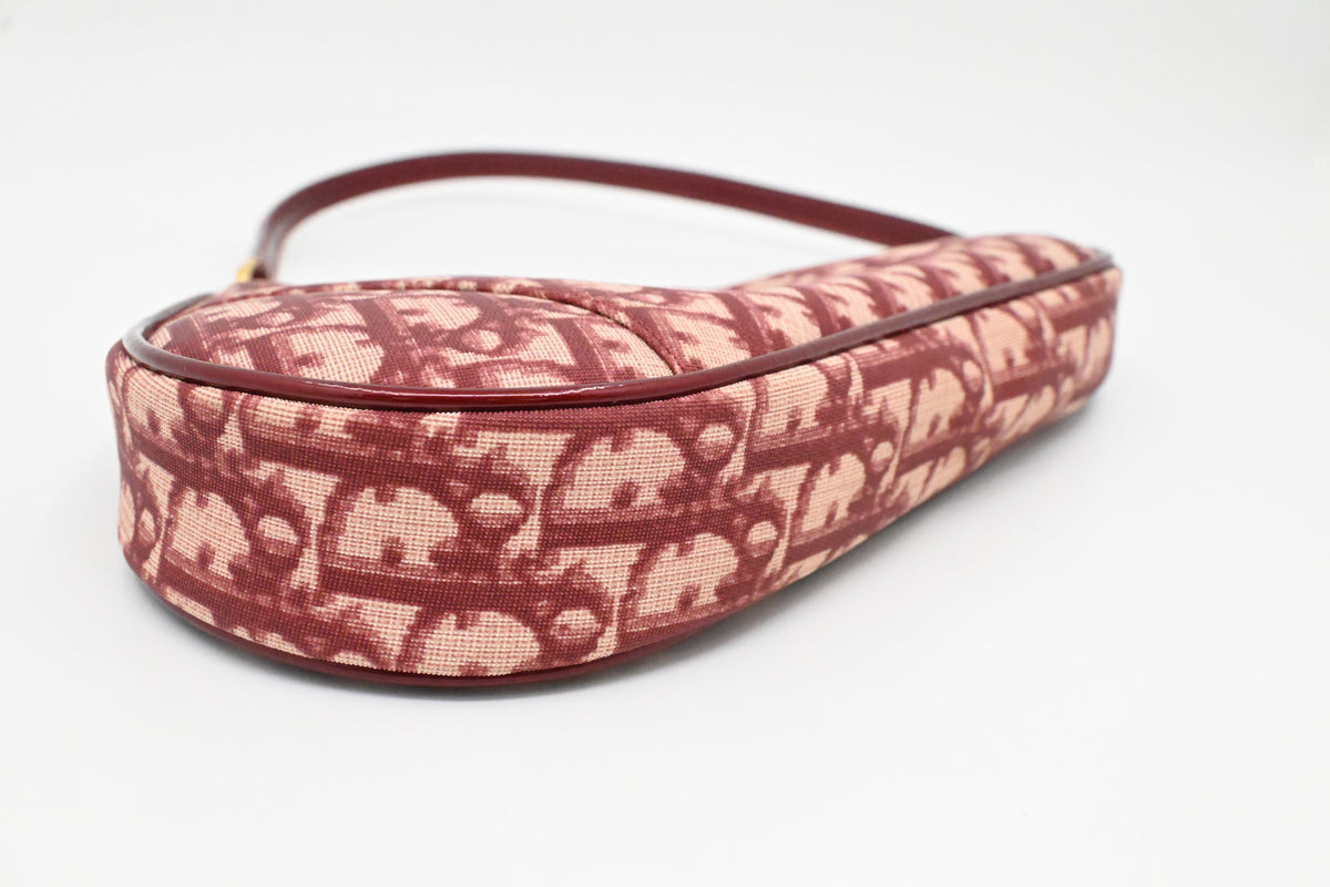 Dior Saddle Pochette in Red Oblique Coated Canvas