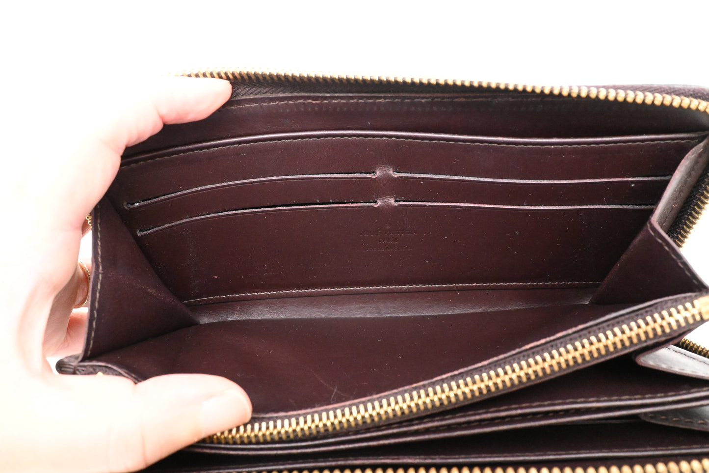 Louis Vuitton Long Zippy Wallet in Amarante Vernis Leather