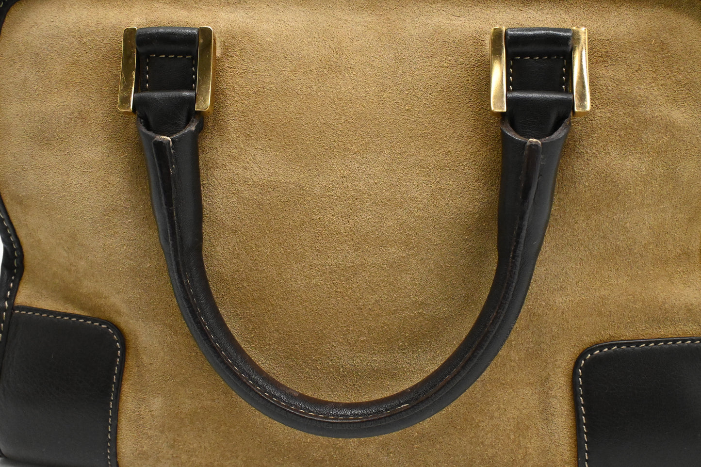 Loewe Amazona in Beige Suede & Brown Leather