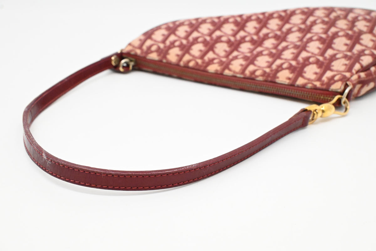 Dior Saddle Pochette in Red Oblique Coated Canvas