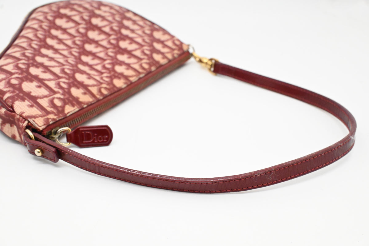Dior Saddle Pochette in Red Oblique Coated Canvas