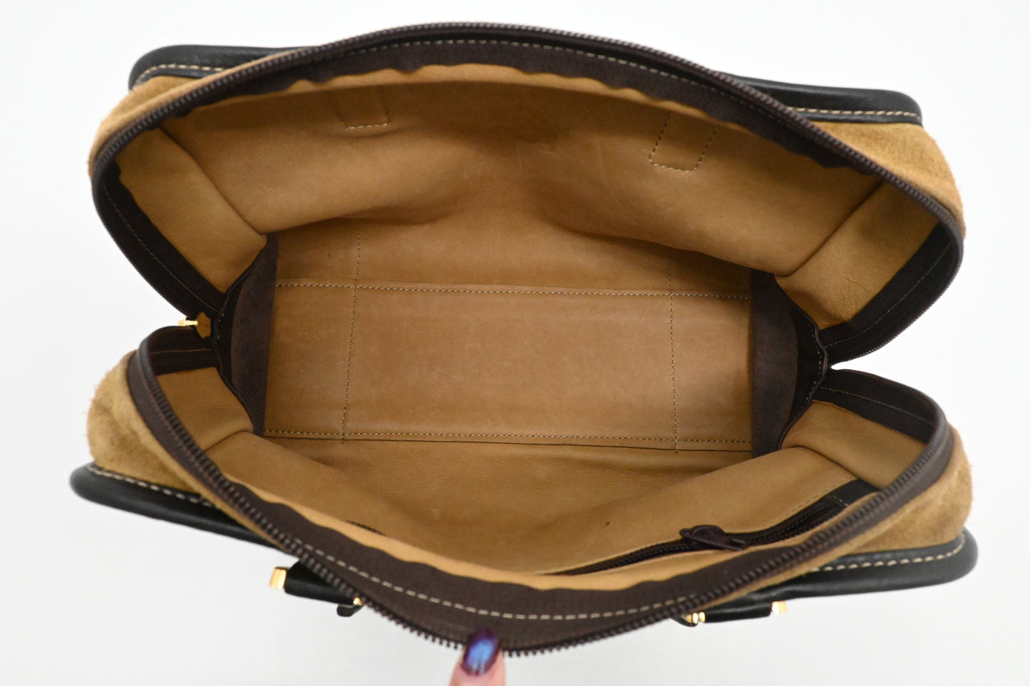 Loewe Amazona in Beige Suede & Brown Leather