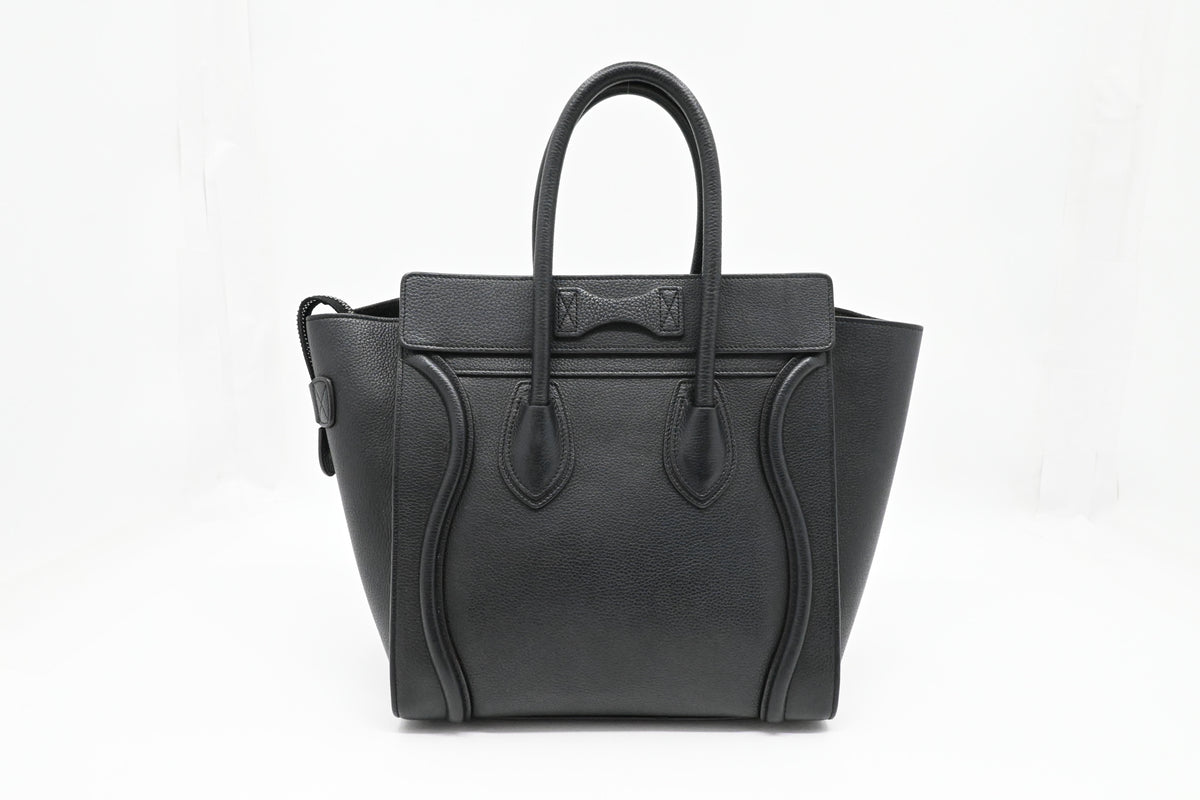 Celine Micro Luggage in Black Leather