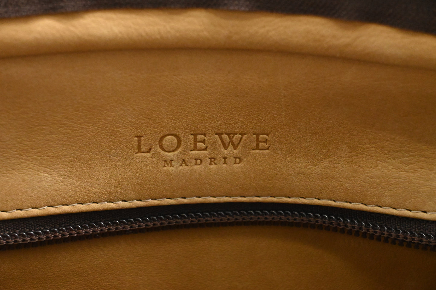 Loewe Amazona in Beige Suede & Brown Leather