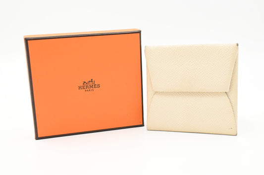 Hermes Bastia Coin Case in Cream Epsom Leather