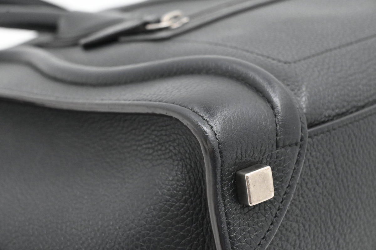 Celine Micro Luggage in Black Leather
