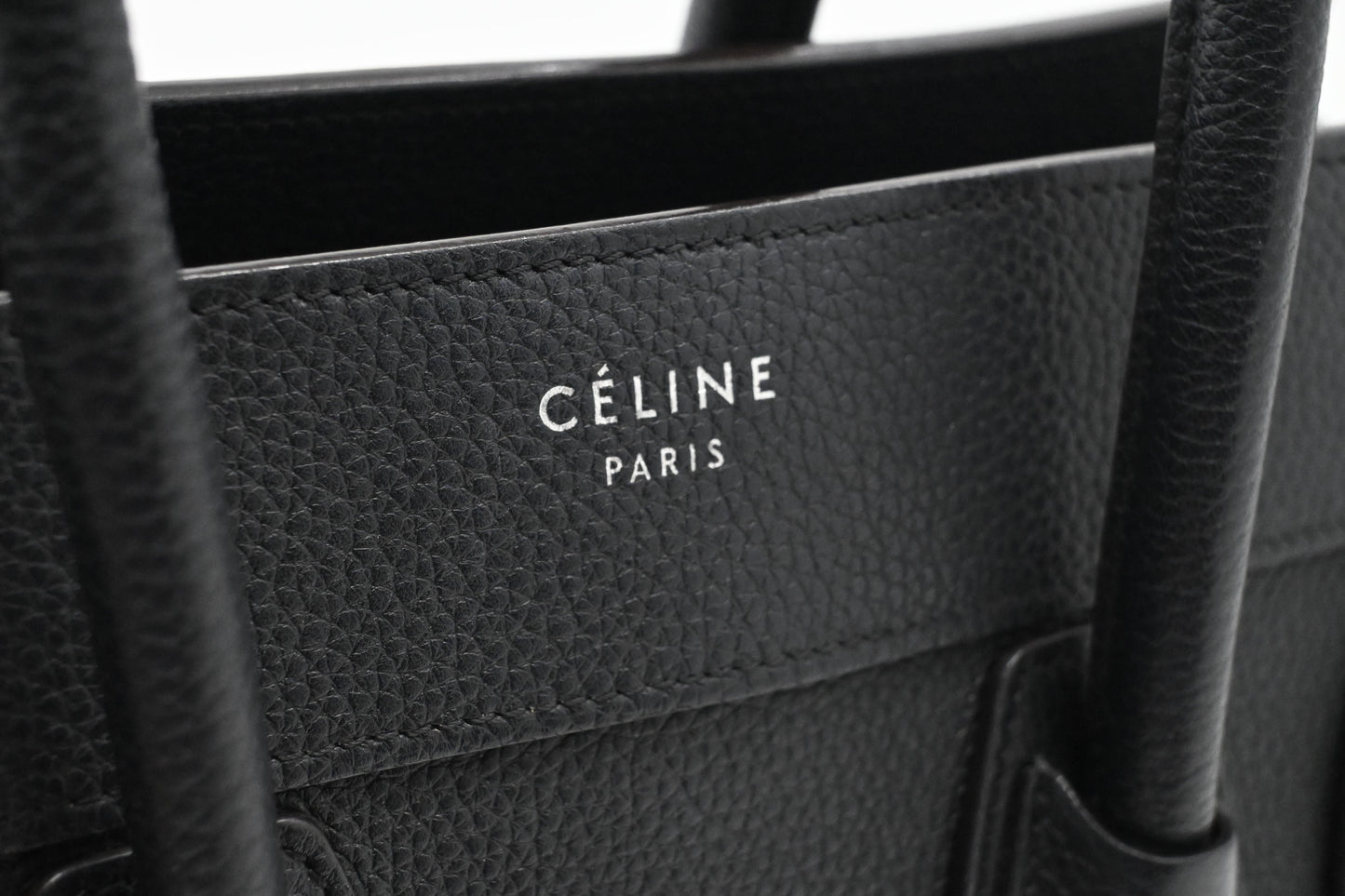 Celine Micro Luggage in Black Leather