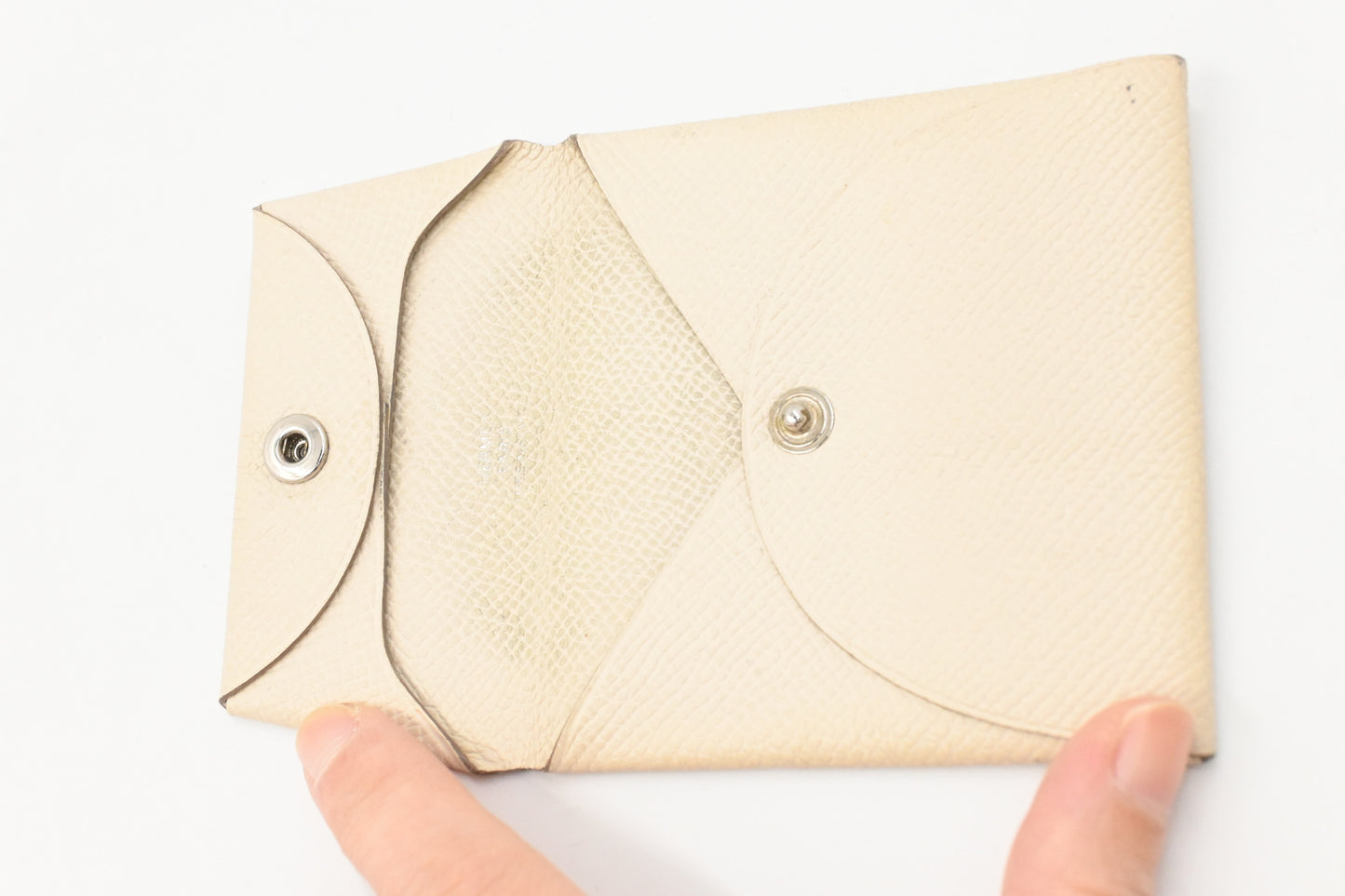 Hermes Bastia Coin Case in Cream Epsom Leather